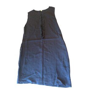 LAgence‎ Womens Black Sleeveless Ruffle Front Shift Dress Sz 2 Wool Botton Blend